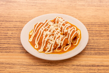 Mexican red chicken enchiladas