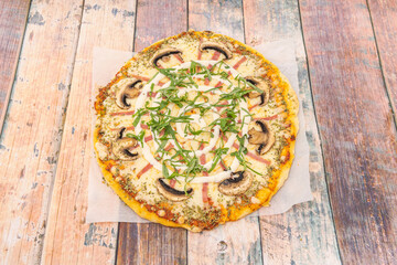 Image of pizza with premium ingredients