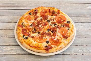 Image of pizza with premium ingredients