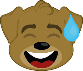 Vector illustration of the face of a funny dog ​​cartoon

