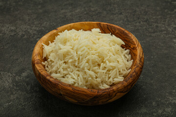 Steamed basmati rice in the bowl