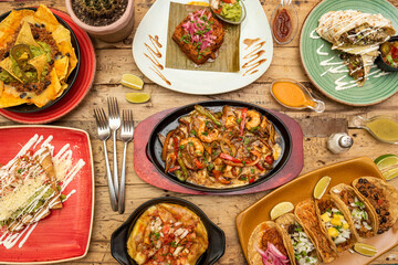 Fototapeta na wymiar set of mexican dishes