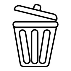 waste bin line style icon