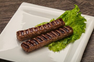 Two Grilled kebeb beef sausages