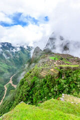 Machu Picchu, a Peruvian Historical Sanctuary and a UNESCO World Heritage Site. One of the New Seven Wonders of the World