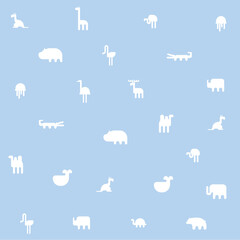 Animals silhouette seamless pattern. Geometric vector illustration flat design.