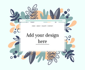 Fototapeta premium Flat design nature frame background presentation