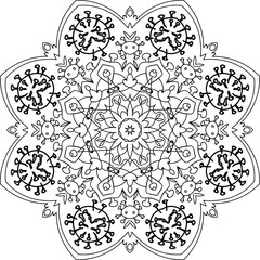Coloring book for adults antistress / Mandala / Oriental drawing / Zentangle
