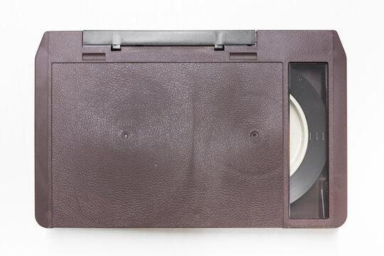 U-matic analogue videocassette. This videotape format was first released in 1971 and was among the first videotape formats to be introduced inside a cassette.