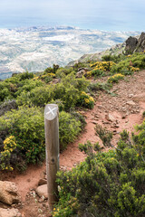 Señal fin de camino de senderismo