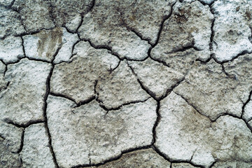 Background texture dry, cracked earth, bottom reservoir, dried water, close-up.