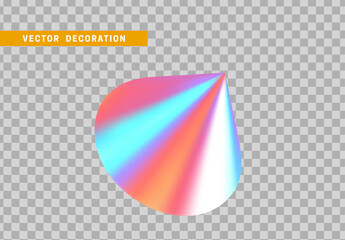 Cone is three-dimensional geometric shape isolated with colorful hologram chameleon color gradient. 3d objects vector illustration