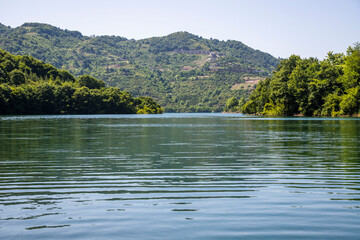 View of Yuvacik Dam Lake in Kocaeli province of Turkey. The artificial lake provides water for the city of Izmit, Kocaeli.