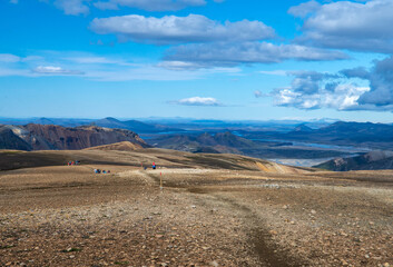 Fototapeta premium Volcanic mountains of Landmannalaugar in Fjallabak Nature Reserve. Iceland