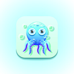 Cute Octopus Water Logo Vector Icon Symbol