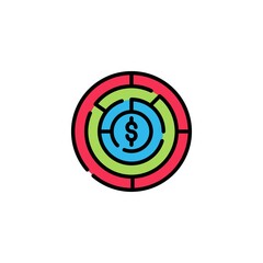 Fototapeta premium labyrinth filled outline Icon