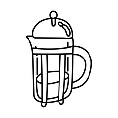 coffee kettle drink line style icon