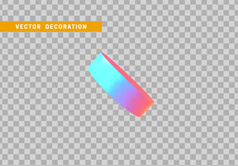 Cylinder 3d objects geometric shape. Round timber isolated with colorful hologram chameleon color gradient. vector illustration