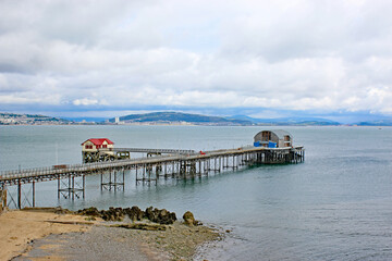 Mumbles pier in Swansea Bay, Wales