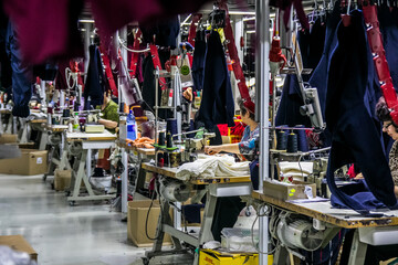 the employee works with a sewing factory