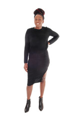 Fototapeta premium Young African woman standing from the front