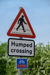 Humped Crossing sign on UK road