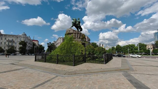 Bohdan Khmelnytsky Monument on Sophia square in Kiev, Ukraine.
