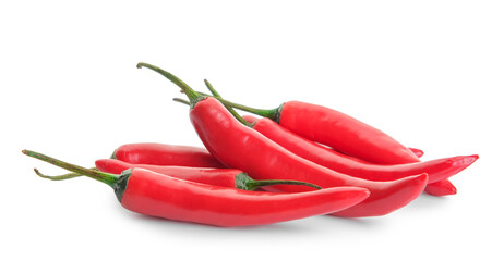 Hot chili pepper on white background