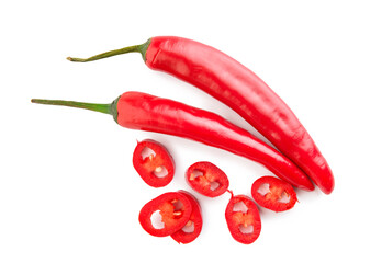 Hot chili pepper on white background