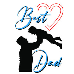 Best dad greeting vector print, card for father's day or birthday