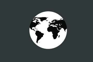 black and white image of the planet earth, on a dark background, vector illustration
