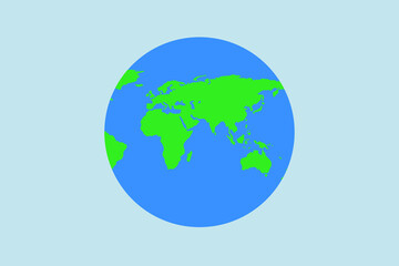 Color image of planet earth, vector illustration
