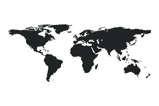 world map on a white background, vector, abstract world image, cartography

