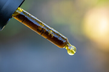 cbd oil in glass dropper showing 25ml dosage 