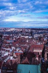 Fototapeta premium Strasbourg centre ville vue d'en haut - Alsace - France