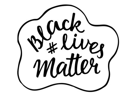 Black lives matter - hand written sign for print industry, web design, social media. Vector stock illustration isolated on white background. EPS10
