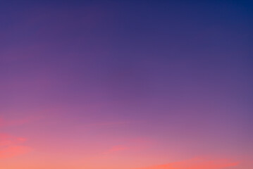 smooth gradient of the evening sky at sunset