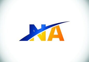 Initial Monogram Letter N A Logo Design Vector Template. N A Letter Logo Design 