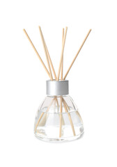 Reed diffuser on white background