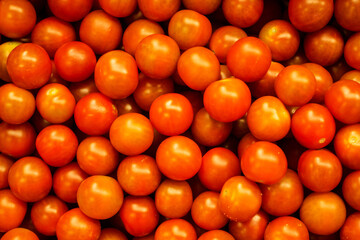 foto cenital de muchos tomates rojos