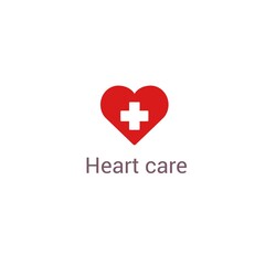 Heart beat icon , electrocardiogram, heart rhythm concept. Cardio are illustration, flat design.