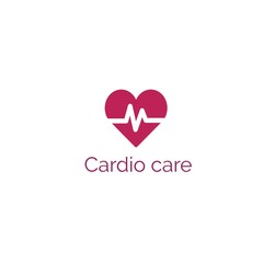Heart beat icon , electrocardiogram, heart rhythm concept. Cardio are illustration, flat design.