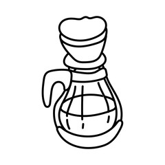coffee in teapot drink line style icon