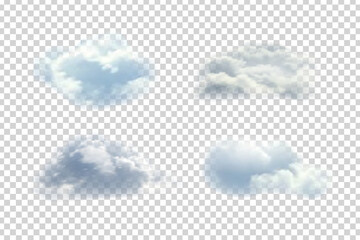 Vector set of realistic isolated cloud for template decoration and covering on the transparent background. Concept of storm and sky.