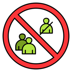 Social gatherings disallow concept, Disease Control and Prevention advice on white background, Protect yourself and others from coronavirus Vector Color Icon design, Corona virus concerns Sign, 