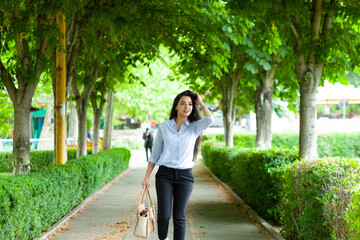 woman hand bag  in street