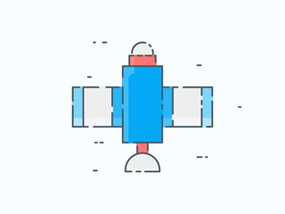 Satellite flat design vector, communication illustration design, can used for infographic, logo, banner etc.