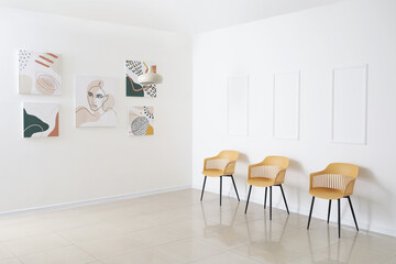 Interior of modern art gallery