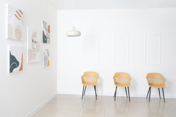 Interior of modern art gallery