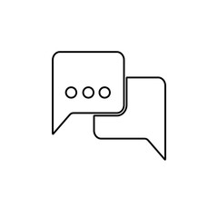 Chatting icon. Sending text message sign. Speech bubble symbol for web and mobile design element.